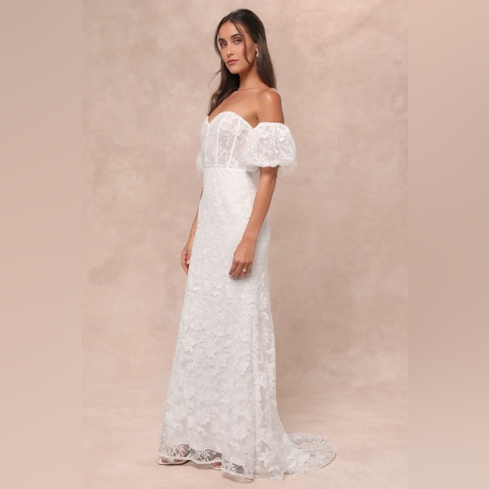Lulus Everlasting Muse White Embroidered Off-the-Shoulder Maxi Dress - Picture 4 of 9